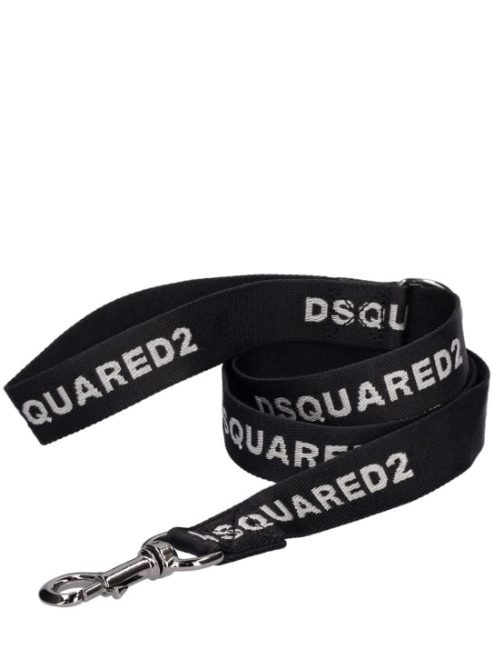Poldo X Dsquared2: Logo ribbon pet leash - Black - men_0 | Luisa Via Roma