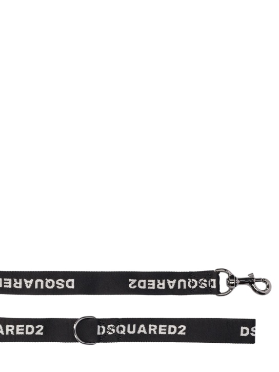 Poldo X Dsquared2: Logo ribbon pet leash - Black - men_1 | Luisa Via Roma