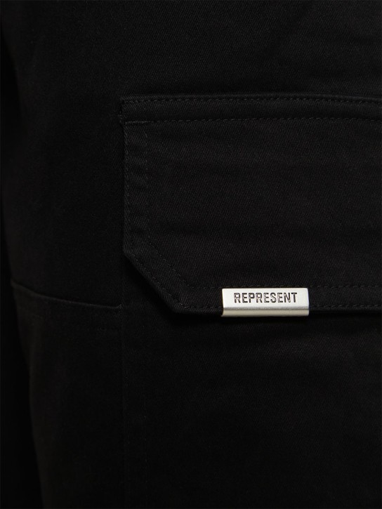 Represent: Fixed waist cotton cargo pants - Black - men_1 | Luisa Via Roma