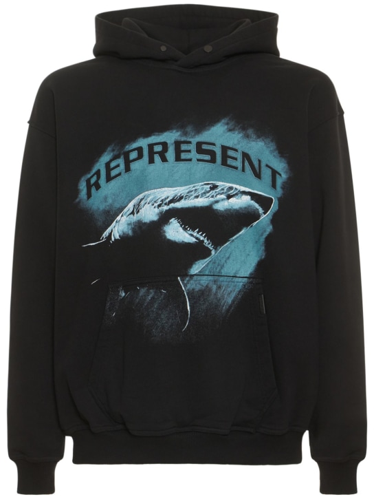 Represent: Shark oversize cotton hoodie - men_0 | Luisa Via Roma