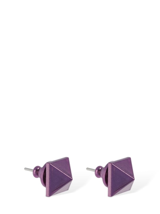 Valentino Garavani: 1cm Rockstud earrings - Pink - women_1 | Luisa Via Roma