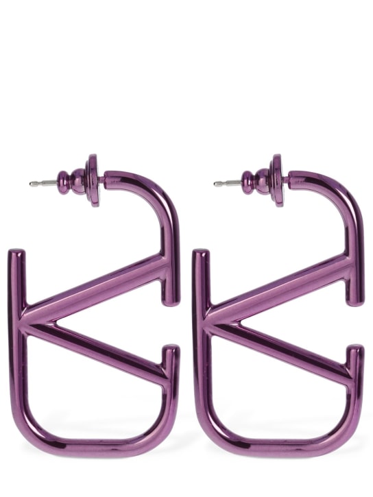 Valentino Garavani: 4.5cm V logo signature earrings - Pink - women_0 | Luisa Via Roma