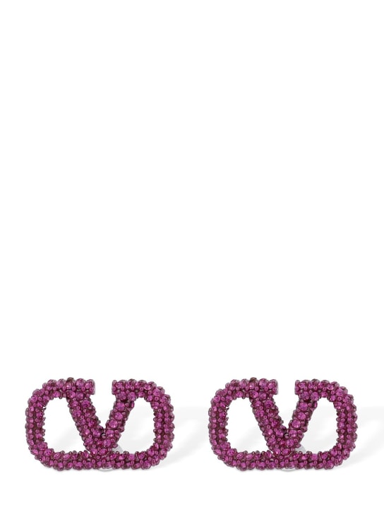 1.6cm v logo signature crystal earrings - Valentino Garavani - Women | Luisaviaroma