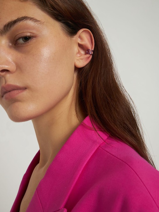 Valentino Garavani: Ear cuff con logo V - Rosa - women_1 | Luisa Via Roma