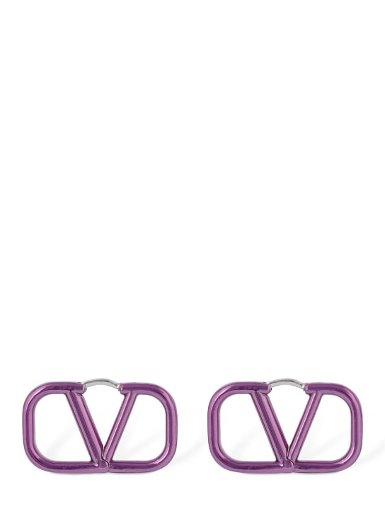 Valentino Garavani: Clous d'oreilles V Logo 2,5 cm - Rose - women_0 | Luisa Via Roma