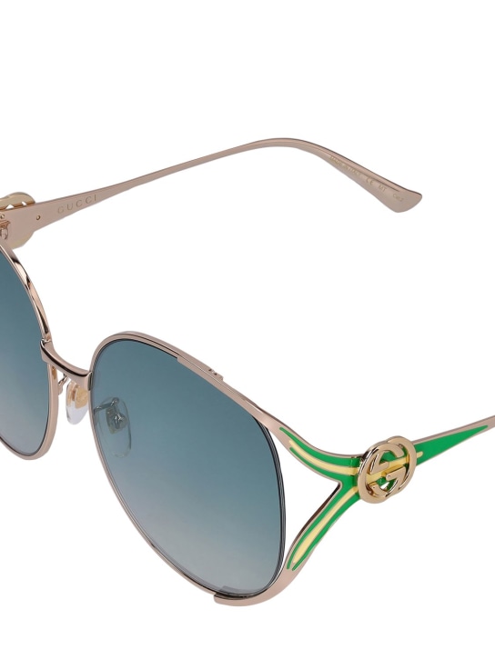 Gg0225s round metal frame sunglasses Gucci Women Luisaviaroma