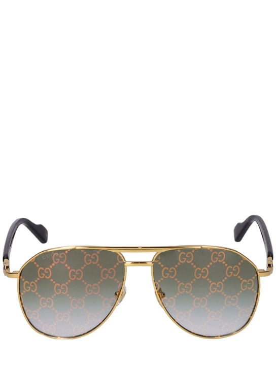 Gucci: GG1220S sunglasses - Gold/Green - men_0 | Luisa Via Roma