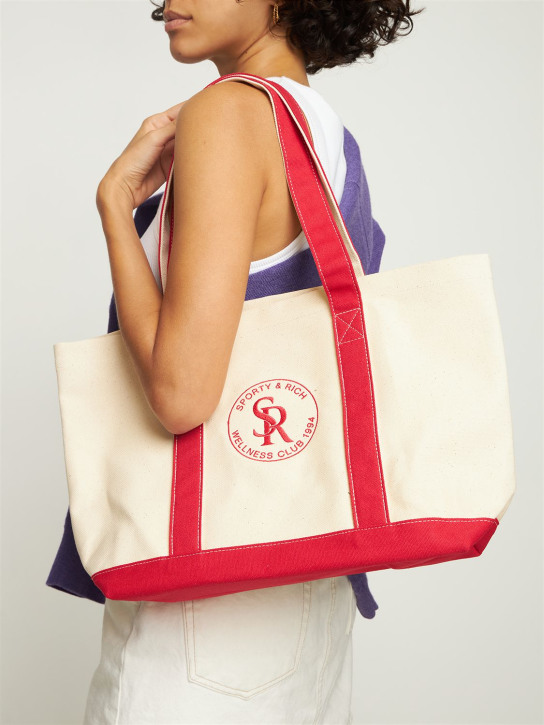 Sporty & Rich: Borsa shopping S&R in cotone bicolor - women_1 | Luisa Via Roma