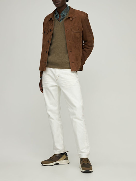 Tom Ford: Leather shirt - Brown - men_1 | Luisa Via Roma