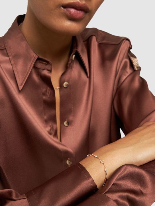 Tory Burch: Kira pearl delicate chain bracelet - women_1 | Luisa Via Roma