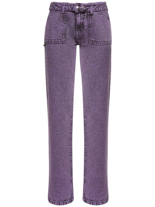 Avavav: Low rise flared cotton denim jeans - women_0 | Luisa Via Roma