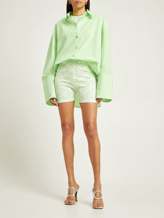 Rotate: Lovena organic cotton bike shorts - Green - women_1 | Luisa Via Roma