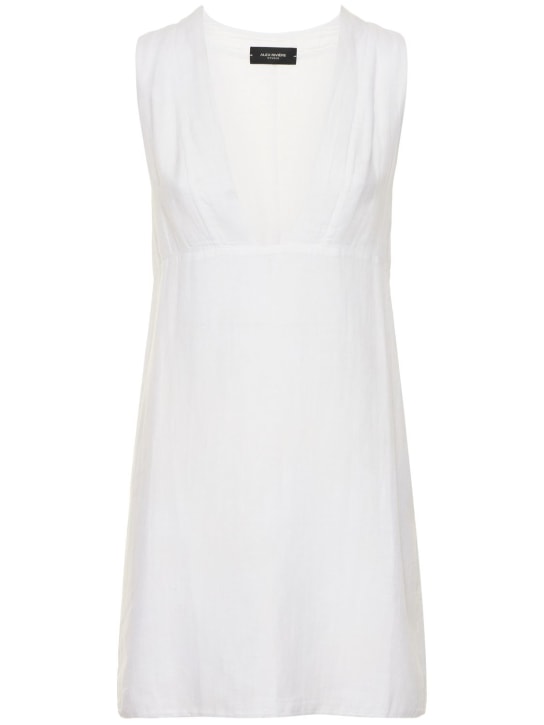 Alex Rivière Studio: Vestido mini Opium de algodón y lino - Blanco - women_0 | Luisa Via Roma