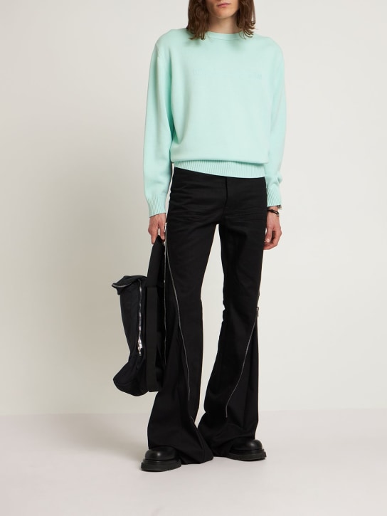Logo cotton knit crewneck sweater - Thumbnail 2
