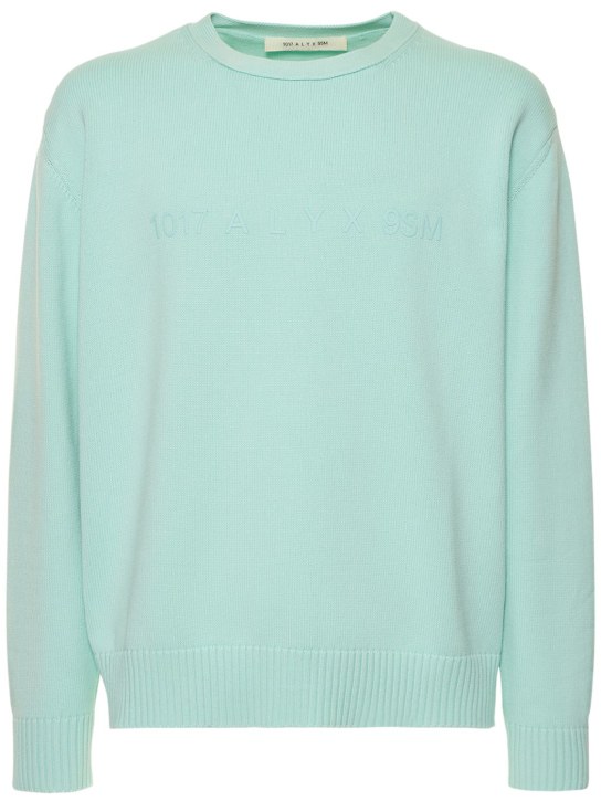 Logo cotton knit crewneck sweater - Thumbnail 1