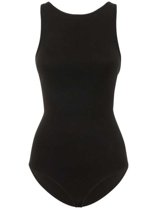 Agolde: Nova banded back cotton jersey bodysuit - Black - women_0 | Luisa Via Roma