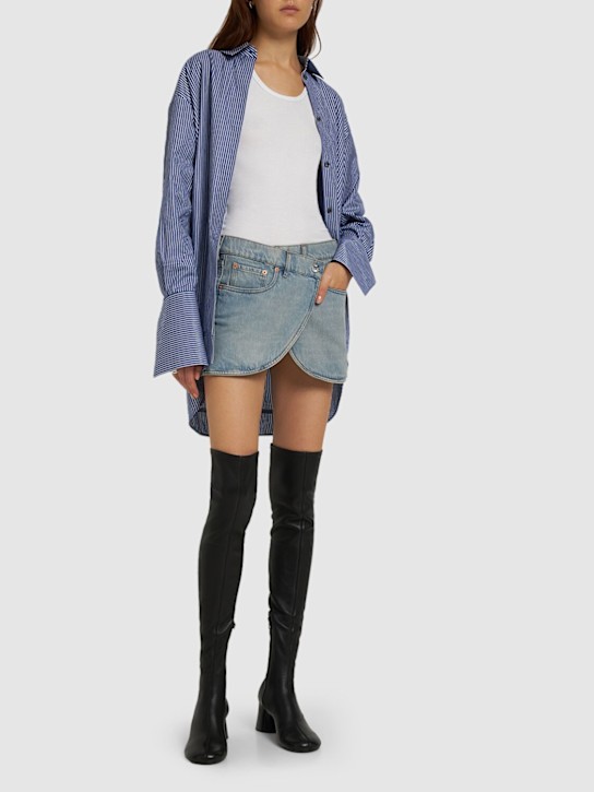 Asymmetric denim mini skirt - Thumbnail 2