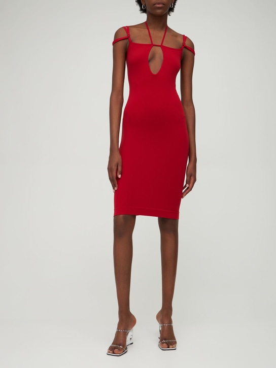 Andreadamo: Vestito midi in jersey stretch - Rosso - women_1 | Luisa Via Roma