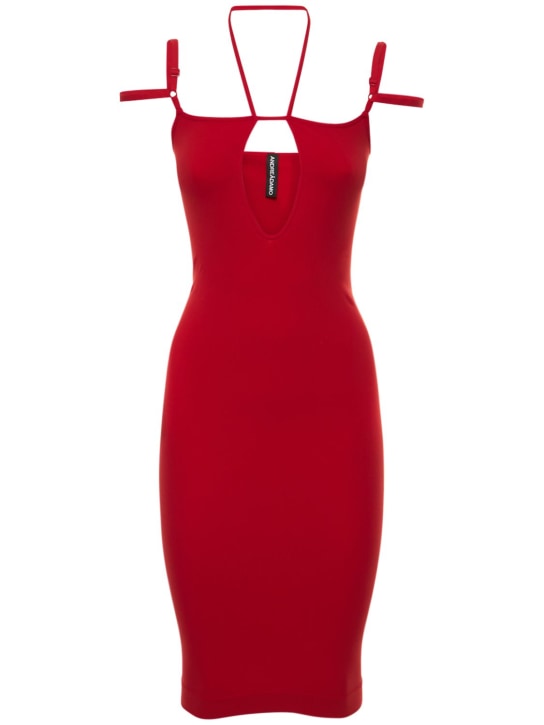 Andreadamo: Vestito midi in jersey stretch - Rosso - women_0 | Luisa Via Roma