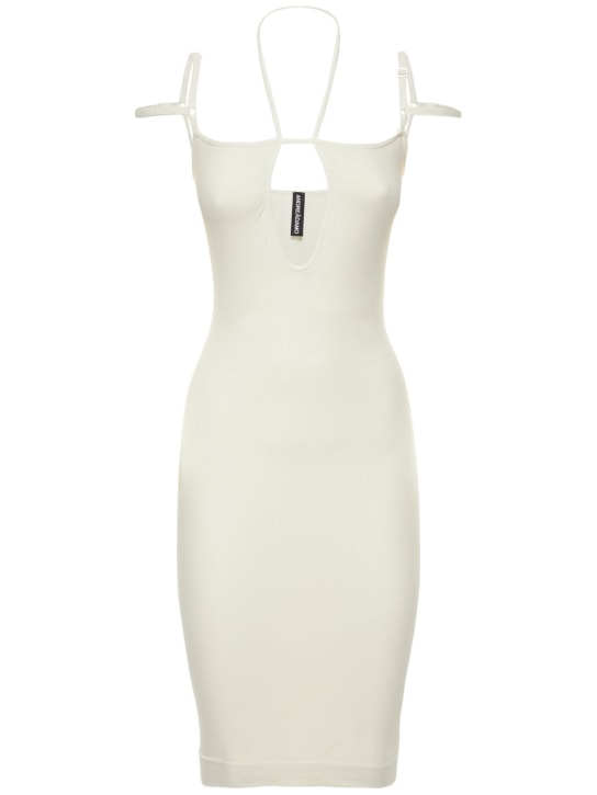 Andreadamo: Robe midi en jersey stretch - Ivoire - women_0 | Luisa Via Roma