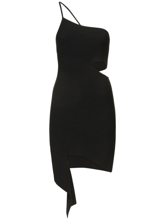 Andreadamo: Vestito monospalla in maglia stretch - Nero - women_0 | Luisa Via Roma