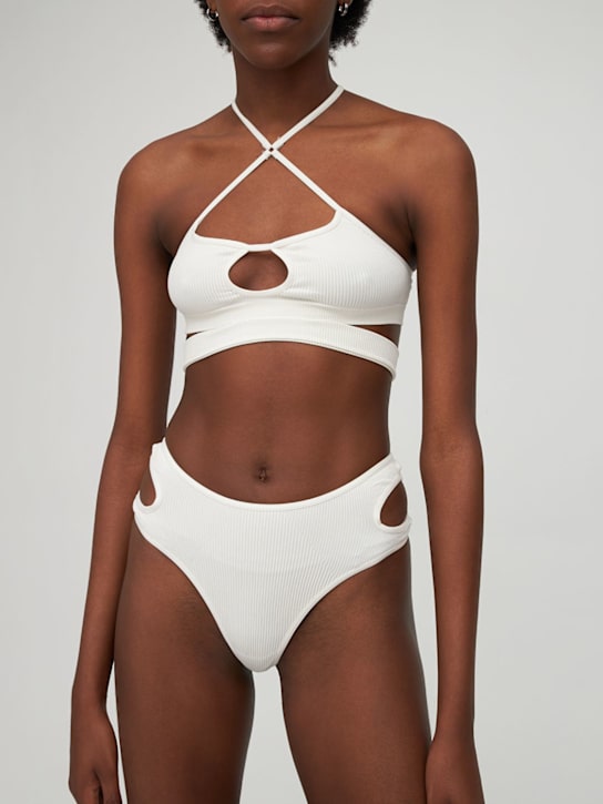 Andreadamo: 골지 저지 컷아웃 T팬티 - 아이보리 - women_1 | Luisa Via Roma