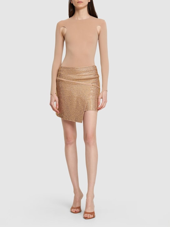 Andreadamo: Minifalda con decoraciones - Nude - women_1 | Luisa Via Roma
