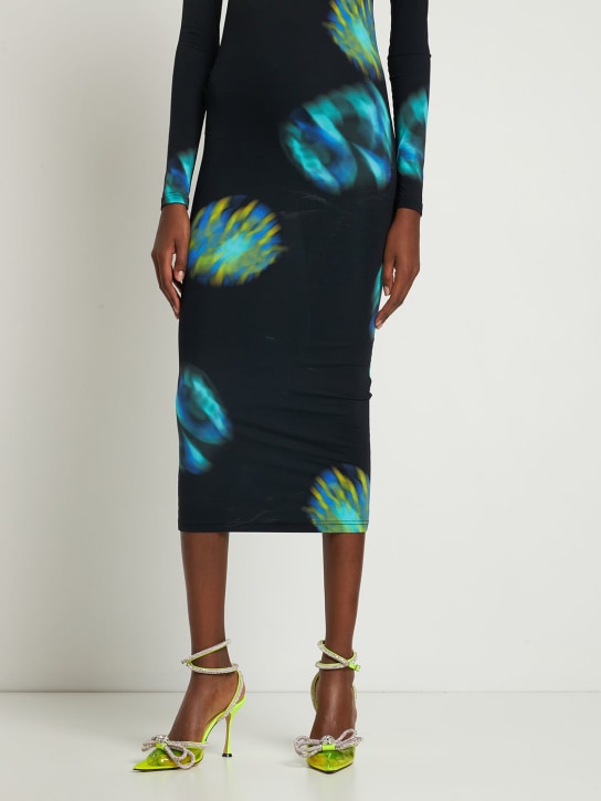 Mach & Mach: 100毫米Double Bow荧光色PVC高跟鞋 - 荧光黄 - women_1 | Luisa Via Roma