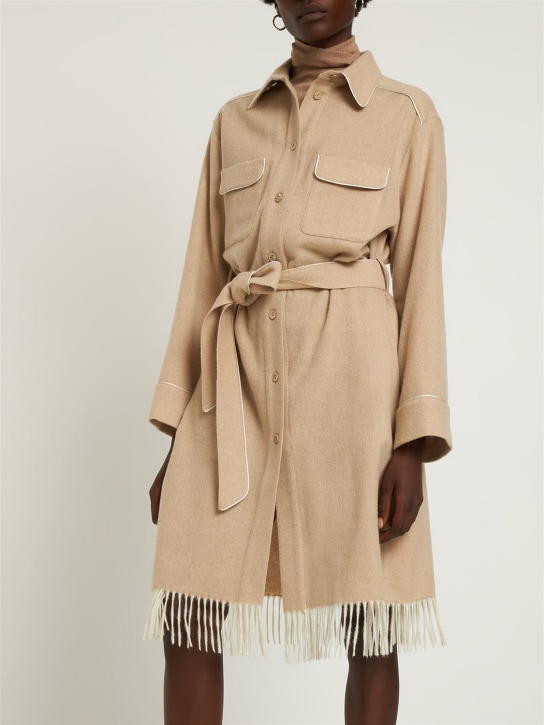 Agnona: Robe-chemise W'S - Camel - ecraft_1 | Luisa Via Roma