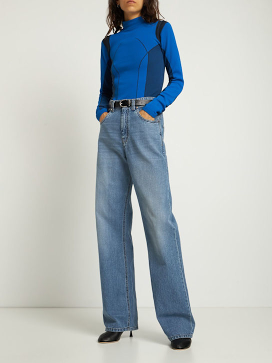 Ferrari: Top in techno jersey - Blu - women_1 | Luisa Via Roma