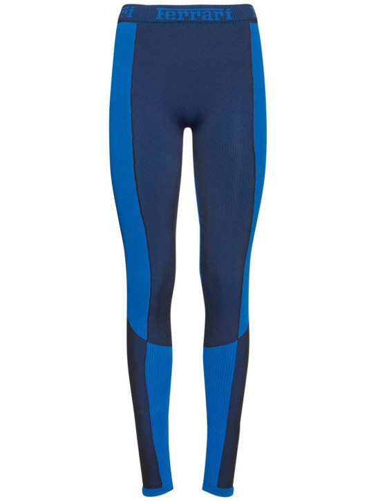 Ferrari: Tech jersey leggings - Blue - women_0 | Luisa Via Roma