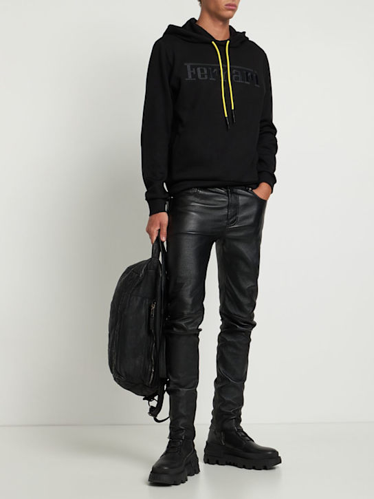 Ferrari: Fluid tech scuba hoodie - Black - men_1 | Luisa Via Roma