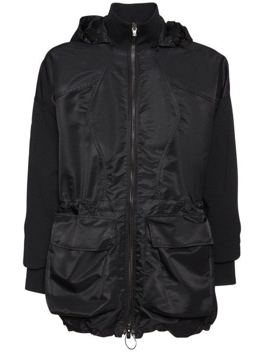 Ferrari: フーデッドナイロンパーカ - ブラック - men_0 | Luisa Via Roma