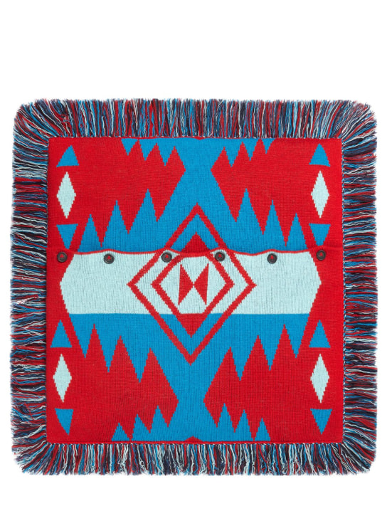 Alanui: Icon multicolor wool jacquard cushion - Renkli - ecraft_1 | Luisa Via Roma