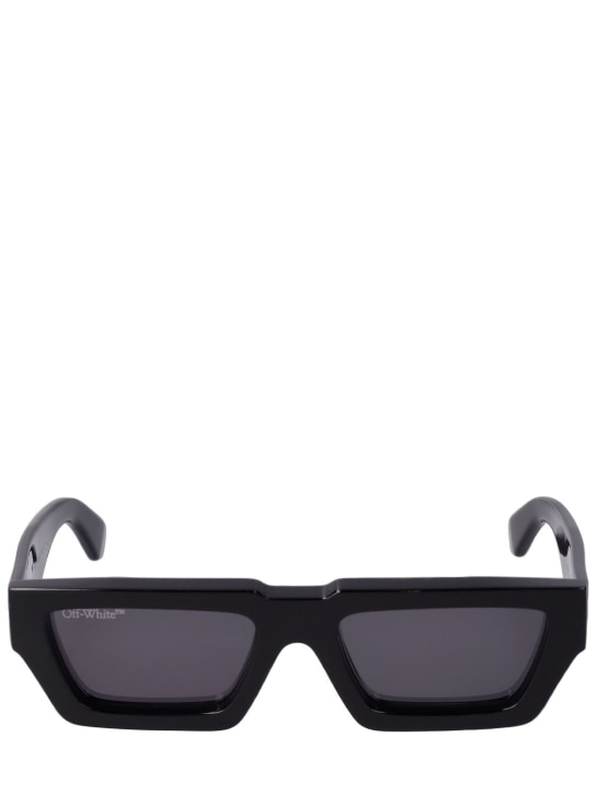 Off-White: Manchester squared acetate sunglasses - Black - men_0 | Luisa Via Roma