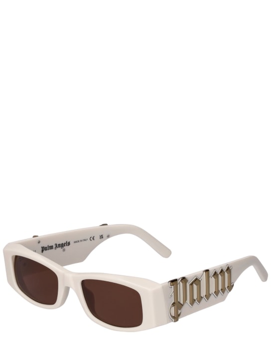 Palm Angels: Angel squared acetate sunglasses - White/Brown - women_1 | Luisa Via Roma