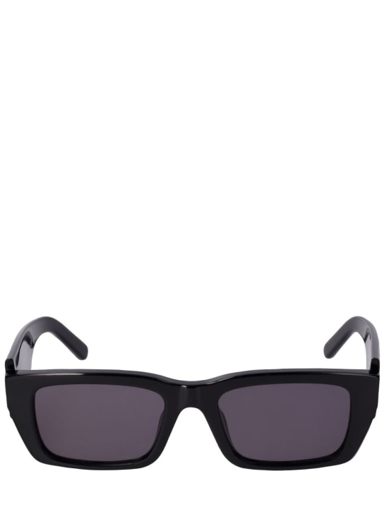 Palm Angels: Palm squared acetate sunglasses - Black/Grey - men_0 | Luisa Via Roma