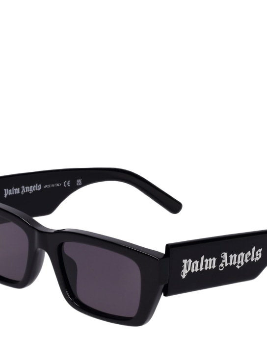 Palm Angels: Palm squared acetate sunglasses - Black/Grey - women_1 | Luisa Via Roma