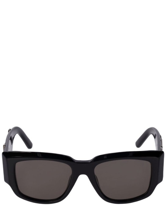 Palm Angels: Laguna squared acetate sunglasses - Black/Smoke - women_0 | Luisa Via Roma