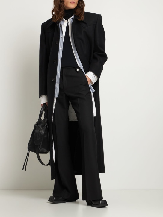 EGONlab: Sami tailored wool flared pants - Siyah - men_1 | Luisa Via Roma