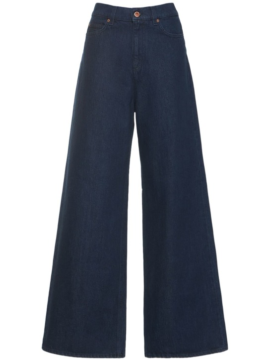 ASPESI: High waist cotton denim jeans - women_0 | Luisa Via Roma