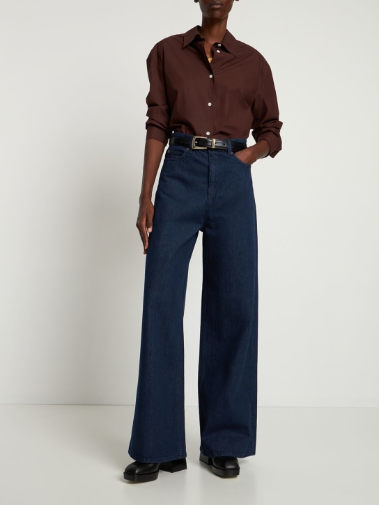 ASPESI: Jeans de denim de algodón de cintura alta - women_1 | Luisa Via Roma
