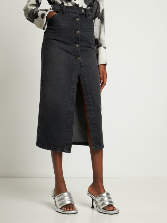 JW Anderson: 95mm Bumper Tubular leather mules - Silver - women_1 | Luisa Via Roma