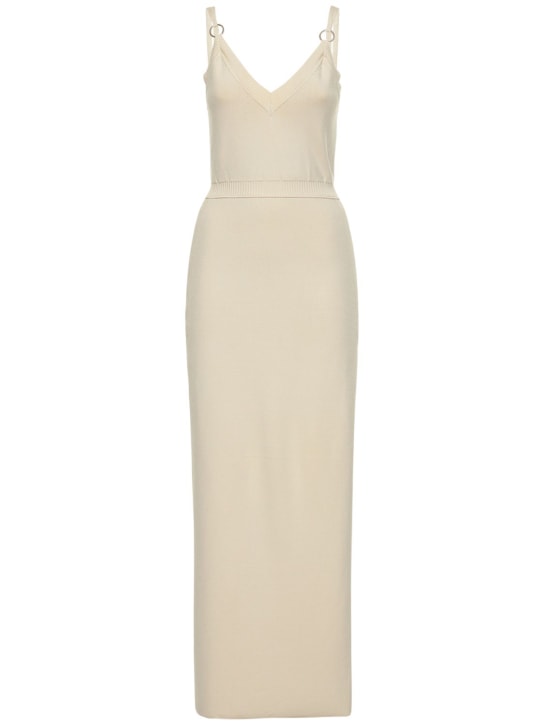 Viscose blend knit long dress - Thumbnail 1