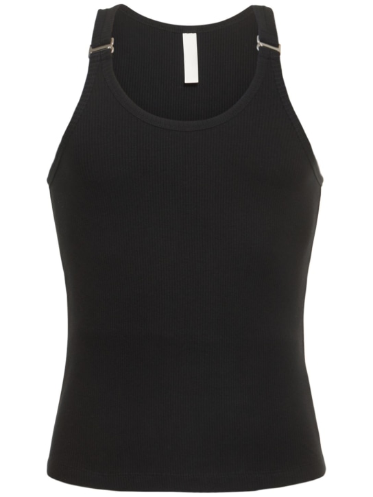 Dion Lee: E-Hook ribbed cotton tank top - Black - men_0 | Luisa Via Roma