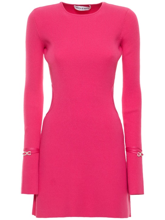 Mach & Mach: MINIKLEID AUS STRETCH-VISKOSESTRICKRIPP - Fuchsie - women_0 | Luisa Via Roma