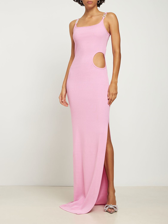 Mach & Mach: LANGES KLEID AUS STRETCH-VISKOSE - Rosa - women_1 | Luisa Via Roma