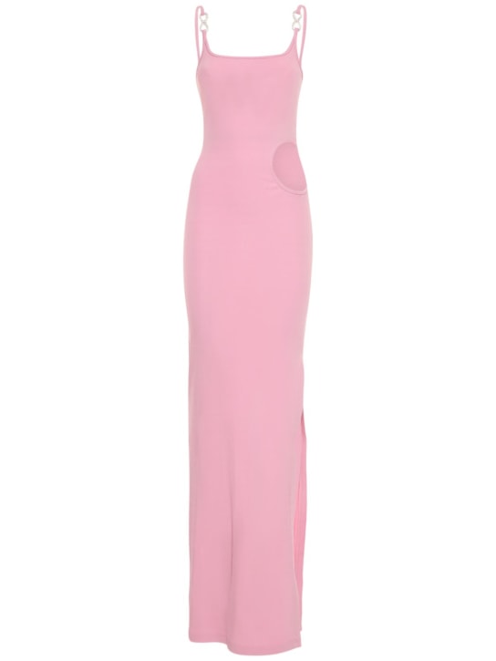 Mach & Mach: LANGES KLEID AUS STRETCH-VISKOSE - Rosa - women_0 | Luisa Via Roma