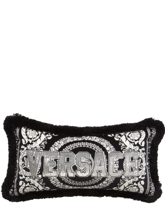 Versace: Coussin Barocco Foulard - Nero/bianco - ecraft_0 | Luisa Via Roma