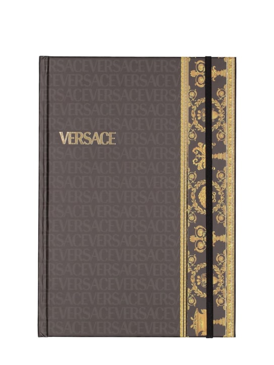 Versace: Barocco & Robe notebook - Black - ecraft_0 | Luisa Via Roma